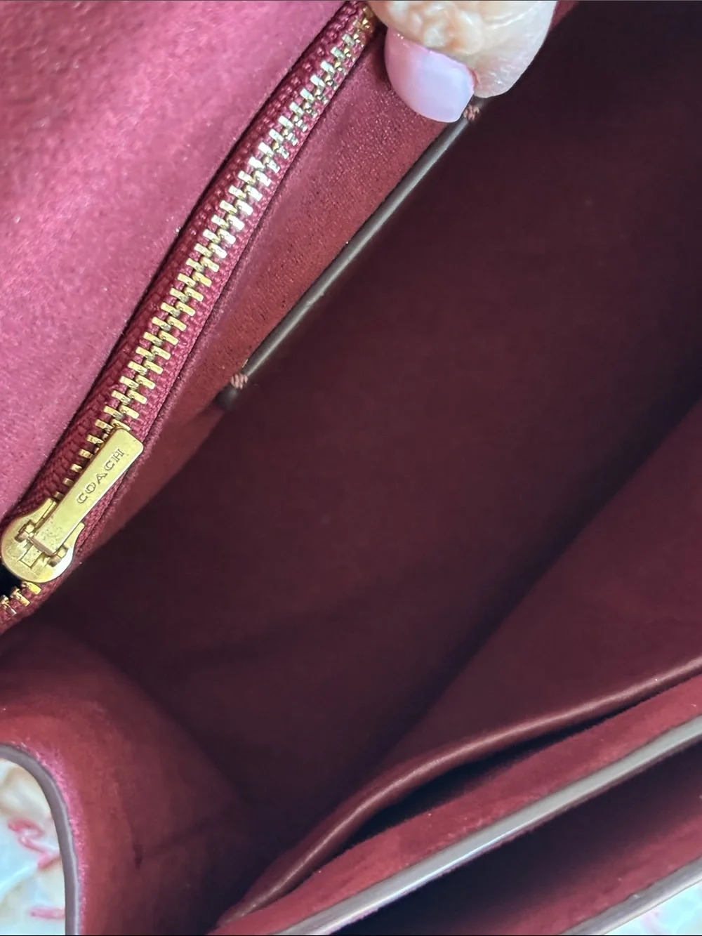 Coach Leather Top-Handle Satchel with Butterfly- Dusty Rose/Burgundy Accents - Picture 9 of 16